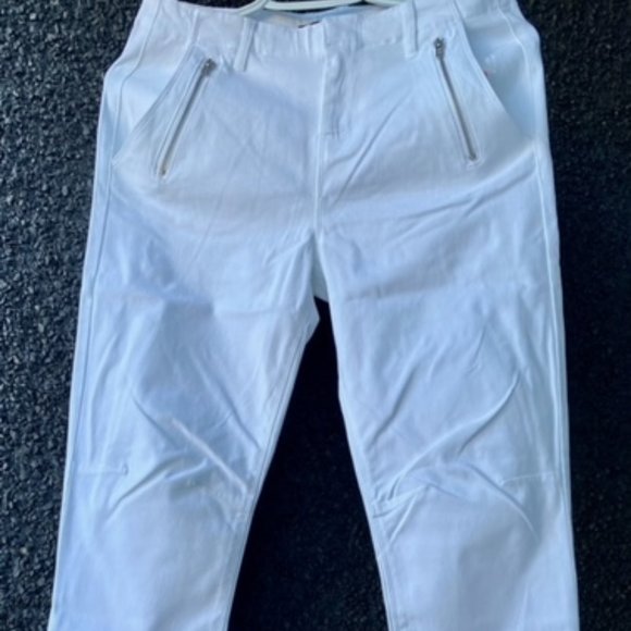 Forever 21 Skinny White Pants With Zipper Detail - Picture 1 of 8